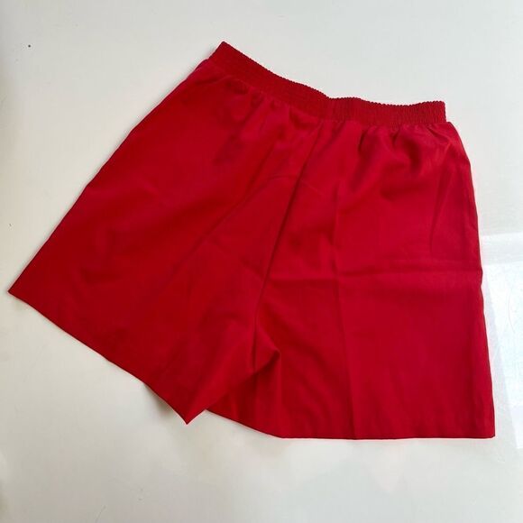 Retro Cherry Red Vintage 1980s High Waisted Front Pocket Cotton Shorts - Picture 5 of 5